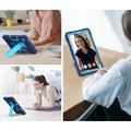 Custodia ibrida in stile robot Samsung Galaxy Tab A11 con supporto per il calcio - blu navy