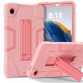 Custodia ibrida in stile robot Samsung Galaxy Tab A11 con supporto per il calcio - Rosa