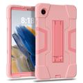 Custodia ibrida in stile robot Samsung Galaxy Tab A11 con supporto per il calcio - Rosa