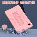 Custodia ibrida in stile robot Samsung Galaxy Tab A11 con supporto per il calcio - Rosa
