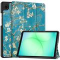 Custodia Smart Folio serie Tri-Fold per Samsung Galaxy Tab A11/A9 - Fiori bianchi