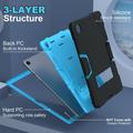 Custodia ibrida in stile robot Samsung Galaxy Tab A11+ con supporto per il calcio - Nero / Blu