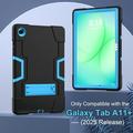 Custodia ibrida in stile robot Samsung Galaxy Tab A11+ con supporto per il calcio - Nero / Blu
