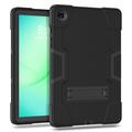 Custodia ibrida in stile robot Samsung Galaxy Tab A11+ con supporto per il calcio - Nera