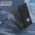 Custodia ibrida in stile robot Samsung Galaxy Tab A11+ con supporto per il calcio - Nera