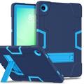 Custodia ibrida in stile robot Samsung Galaxy Tab A11+ con supporto per il calcio - Blu navy