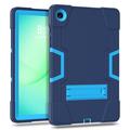 Custodia ibrida in stile robot Samsung Galaxy Tab A11+ con supporto per il calcio - Blu navy