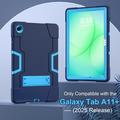 Custodia ibrida in stile robot Samsung Galaxy Tab A11+ con supporto per il calcio - Blu navy
