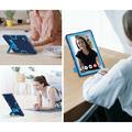 Custodia ibrida in stile robot Samsung Galaxy Tab A11+ con supporto per il calcio - Blu navy