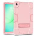 Custodia ibrida in stile robot Samsung Galaxy Tab A11+ con supporto per il calcio - Rosa