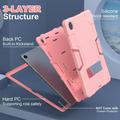 Custodia ibrida in stile robot Samsung Galaxy Tab A11+ con supporto per il calcio - Rosa