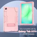 Custodia ibrida in stile robot Samsung Galaxy Tab A11+ con supporto per il calcio - Rosa