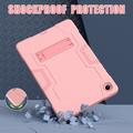 Custodia ibrida in stile robot Samsung Galaxy Tab A11+ con supporto per il calcio - Rosa
