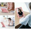 Custodia ibrida in stile robot Samsung Galaxy Tab A11+ con supporto per il calcio - Rosa