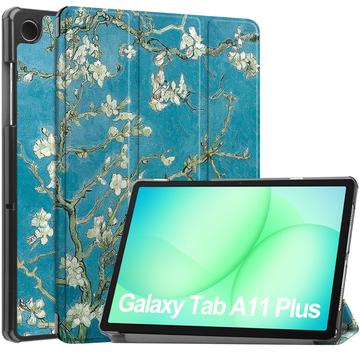 Custodia Smart Folio serie Tri-Fold per Samsung Galaxy Tab A11+ - Fiori bianchi