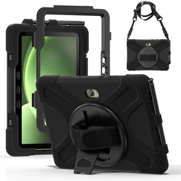 Custodia con Cinturino da Polso Heavy Duty 360 per Samsung Galaxy Tab Active5 Pro - Nera