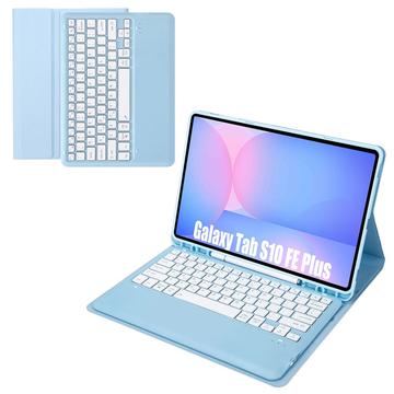 Custodia con tastiera Bluetooth per Samsung Galaxy Tab S10 FE+ - Baby Blu