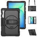 Custodia ibrida con cinturino e supporto Tech-Protect Solid360 per Samsung Galaxy Tab S10 FE+ - Nera