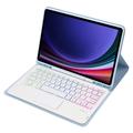 Custodia con tastiera Bluetooth per Samsung Galaxy Tab S10 Lite/S10 FE/S9 FE/S9 - Baby Blu