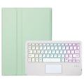 Custodia con tastiera Bluetooth per Samsung Galaxy Tab S10 Lite/S10 FE/S9 FE/S9 - Verde chiaro