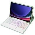 Custodia con tastiera Bluetooth per Samsung Galaxy Tab S10 Lite/S10 FE/S9 FE/S9 - Verde chiaro