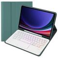 Custodia con tastiera Bluetooth per Samsung Galaxy Tab S10 Lite/S10 FE/S9 FE/S9 - Verde scuro
