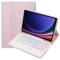 Custodia con tastiera Bluetooth per Samsung Galaxy Tab S10 Lite/S10 FE/S9 FE/S9 - Rosa