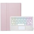 Custodia con tastiera Bluetooth per Samsung Galaxy Tab S10 Lite/S10 FE/S9 FE/S9 - Rosa