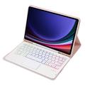 Custodia con tastiera Bluetooth per Samsung Galaxy Tab S10 Lite/S10 FE/S9 FE/S9 - Rosa