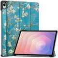 Custodia Smart Folio serie Tri-Fold per Samsung Galaxy Tab S11 - Motivo Fiori Bianchi
