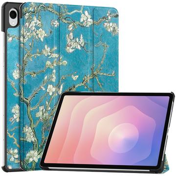Custodia Smart Folio serie Tri-Fold per Samsung Galaxy Tab S11 - Motivo Fiori Bianchi