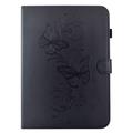 Custodia Butterfly Smart Folio per Samsung Galaxy Tab S12+ con scomparti per carte - Nera