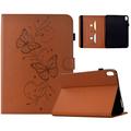 Custodia Butterfly Smart Folio per Samsung Galaxy Tab S12+ con scomparti per carte - Marrone
