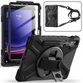 Custodia Heavy Duty 360 con Cinturino da Polso per Samsung Galaxy Tab S9 FE/S9 - nera