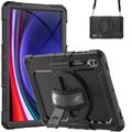 Custodia Heavy Duty 360 con Cinturino da Polso per Samsung Galaxy Tab S9 Ultra - nera