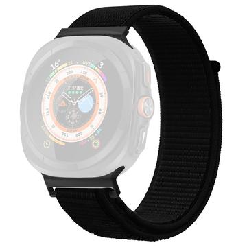 Cinturino in nylon con chiusura in velcro per Samsung Galaxy Watch Ultra 2024/2025 - 47mm - Nero