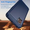 Custodia in TPU spazzolato per Samsung Galaxy XCover7 Pro - Fibra di Carbonio - Blu