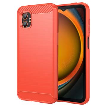 Custodia in TPU spazzolato per Samsung Galaxy XCover7 Pro - Fibra di Carbonio