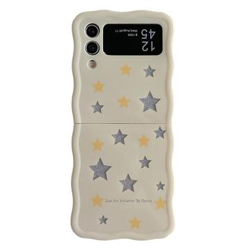 Custodia in TPU Glitter Wavy Edge per Samsung Galaxy Z Flip4 - Stelle