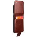 Custodia in pelle a portafoglio Samsung Galaxy Z Flip5 Qialino Classic - Marrone Scuro