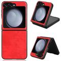 Custodia in Plastica Rivestita per Samsung Galaxy Z Flip6/Z Flip7 FE - Rosso