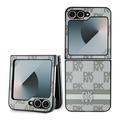Custodia per Samsung Galaxy Z Flip6/Z Flip7 FE DKNY Motivo a scacchi e strisce - Beige