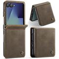 Custodia a portafoglio in pelle di vitello con blocco RFID Samsung Galaxy Z Flip7 Caseme 033