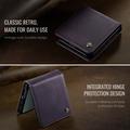 Custodia a portafoglio in pelle di vitello con blocco RFID Samsung Galaxy Z Flip7 Caseme 033 - Viola