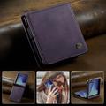 Custodia a portafoglio in pelle di vitello con blocco RFID Samsung Galaxy Z Flip7 Caseme 033 - Viola