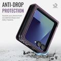 Custodia a portafoglio in pelle di vitello con blocco RFID Samsung Galaxy Z Flip7 Caseme 033 - Viola