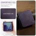 Custodia a portafoglio in pelle di vitello con blocco RFID Samsung Galaxy Z Flip7 Caseme 033 - Viola