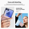 Custodia Samsung Galaxy Z Flip7 Dux Ducis Luvy con anello per le dita e cinturino per la mano