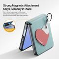 Custodia per Samsung Galaxy Z Flip7 Dux Ducis Luvy con anello per le dita e cinturino per la mano - Blu cielo / Cuore