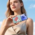 Custodia per Samsung Galaxy Z Flip7 Dux Ducis Luvy con anello per le dita e cinturino per la mano - Blu cielo / Cuore